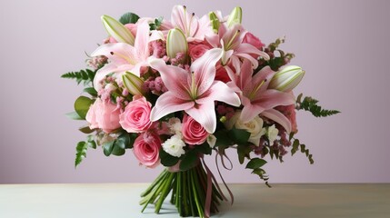 Naklejka na ściany i meble tulips pink flowers bouquet
