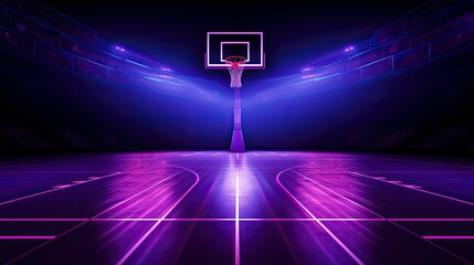 illuminated purple basketball
