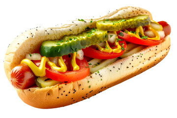 Chicago-Style Hot Dog isolated on transparent background