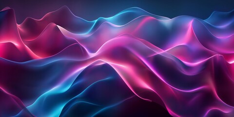 Obraz premium Vivid neon waves create a flowing abstract texture that's both modern and dynamic