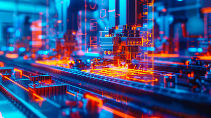 Digital motherboard, technology and electronics with circuit patterns and components
