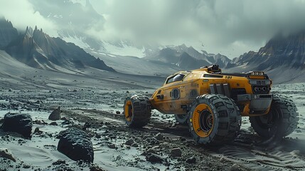 a robotic rover traverses the rugged landscape of an alien planet, its high-resolution cameras and scientific instruments uncovering the mysteries of distant worlds, in stunning 16k full ultra HD.