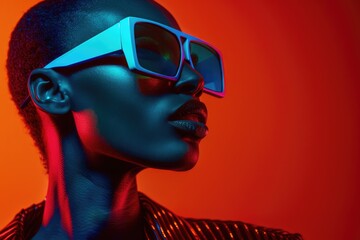 Spectrum Vision: Bold Futuristic Fashion Lenses - obrazy, fototapety, plakaty