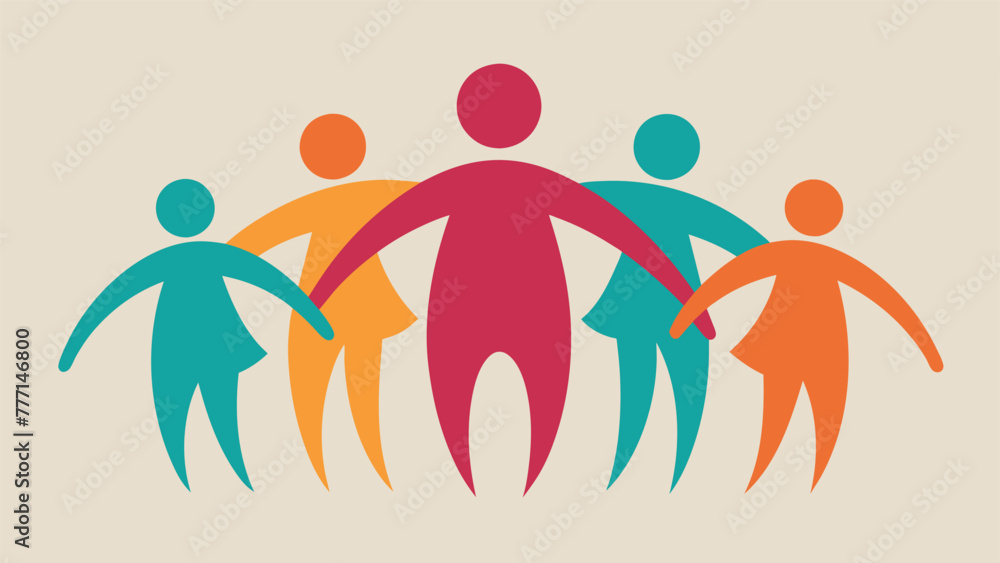 Poster a group of people holding hands in a circle representing the unity and bond that can be created with