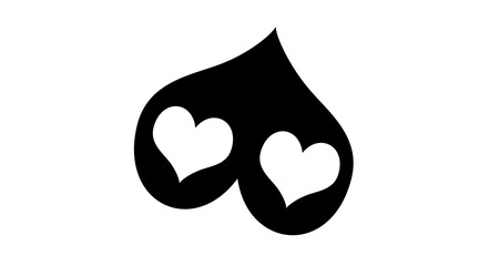 Hearts flat icons.Silhouette of Red heart on white background,I love you symbol.Love and romance sign