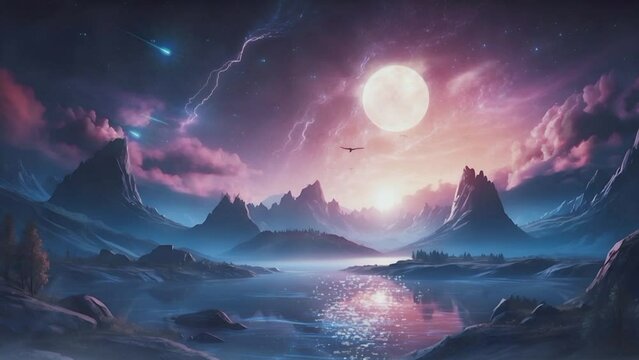 Mesmerizing Celestial and Natural Views. Seamless looping 4k time-lapse virtual video animation background