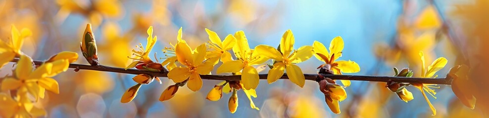 Blossoming Beauty A Close-up of Yellow Flowers in Full Bloom Generative AI