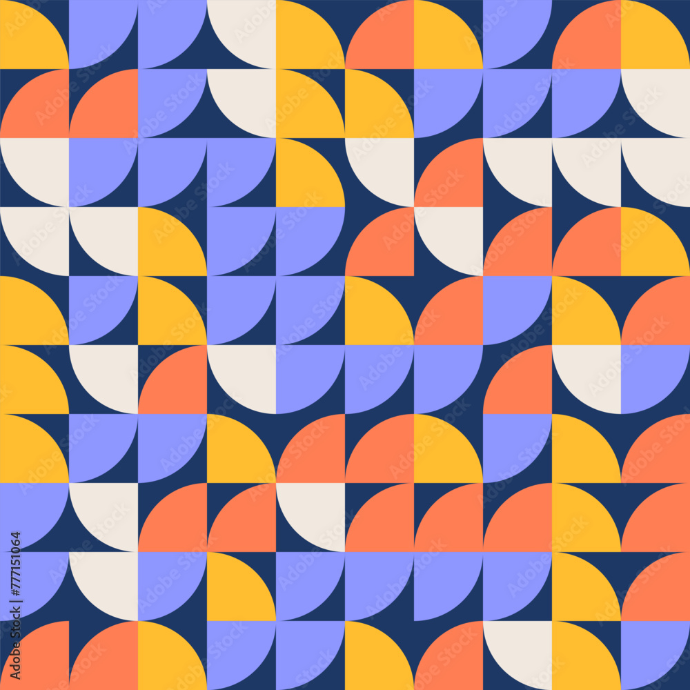 Poster geometry minimalistic poster with simple shapes and figures. abstract seamless pattern design in sca