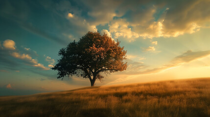 Obraz premium Calm tree on a field