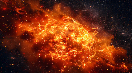 Dramatic cosmic explosion, abstract space and energy, universe creation concept