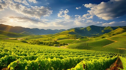 green sunny vineyard