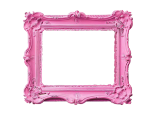 Pink frame on white background,png