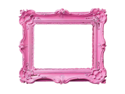 Pink frame on white background,png