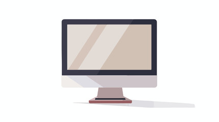 Computer monitor icon image flat vector isolated on white