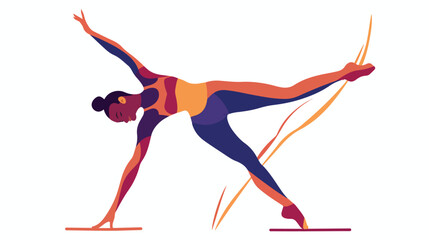 Contour of woman gymnast performing exercises. Sportsman