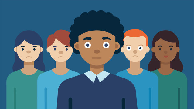 A group photo where one person is slightly out of focus and not included in the center symbolizing the invisible barrier of implicit bias that