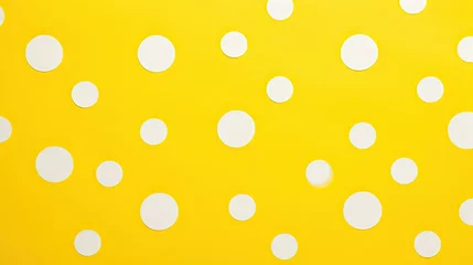 Foto op Canvas spaced yellow polka dot background © vectorwin