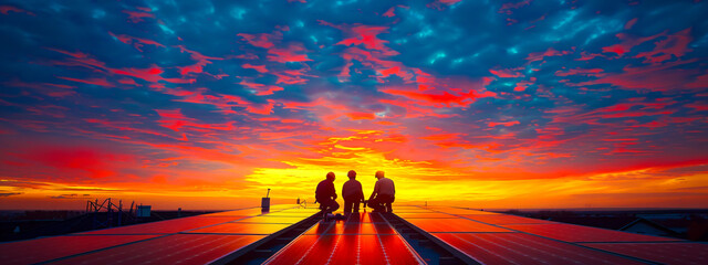 Dramatic sunset over the ocean, beautiful summer beach scenery with sunlight