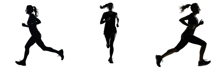 Fototapeta na wymiar Woman runner in silhouette