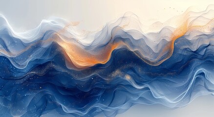 Abstract background featuring a watercolor gradient of blue and white.