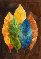 Autumnal Leaves A Vibrant Watercolor Painting Generative AI