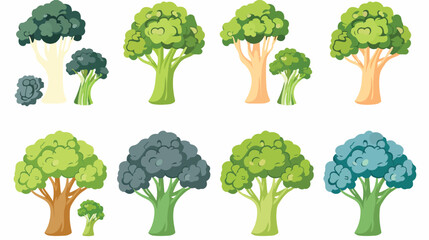 Broccoli with color shadow vector icon in agriculture