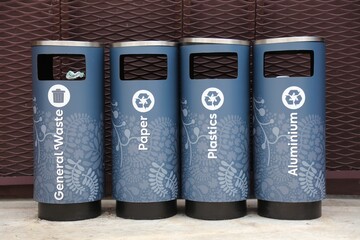 Waste sorting cans in Singapore City - 777160858