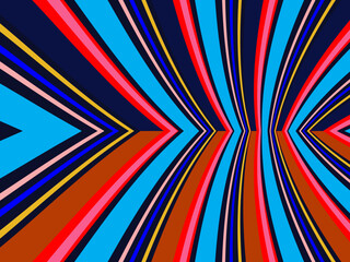 Colorful striped background. Vector illustration. Fun retro swirl burst, summer and carnival background.