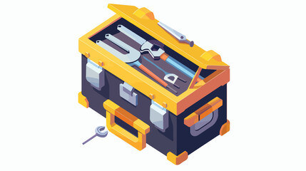Car mechanic tool box icon. Isometric of car mechanic