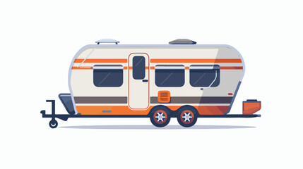 Caravan icon flat vector isolated on white background