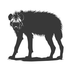 Silhouette hyena animal black color only full body