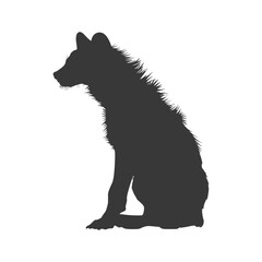 Silhouette hyena animal black color only full body