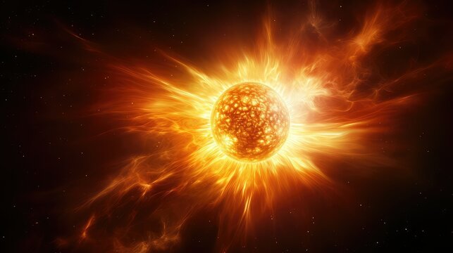 burst sun in space