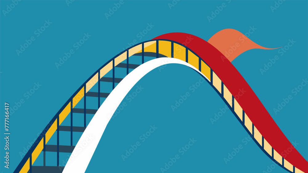Poster a rollercoaster with sharp turns and steep drops representing the ups and downs of lifes challenges 