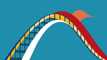 A rollercoaster with sharp turns and steep drops representing the ups and downs of lifes challenges and the emotional rollercoaster that comes