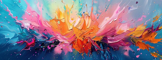 Vibrant Symphony A Colorful Abstract Artwork Generative AI