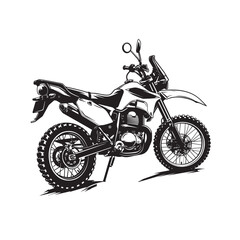 Moto off-road, vector illustration - Motorbike isolated on white background