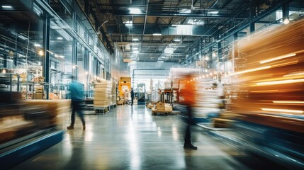 motion blurred interior warehouse