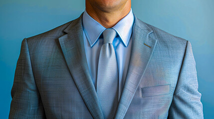Elegant Businessman in Suit, Professional Male Fashion and Style, Closeup on Tie and Jacket