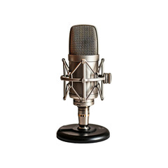 3d rendering podcast microphone on transparent background