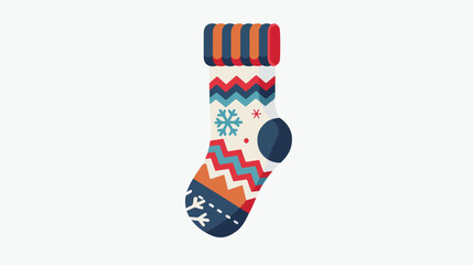 Cold sock icon flat vector. Wool sock. Cotton fashion