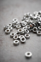 Metal nuts group on a table - 777171279