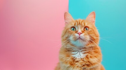 garfield cat on pink and blue background - Powered by Adobe