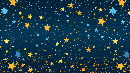 Dark Blue Yellow vector texture with beautiful stars.