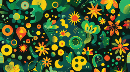 Dark Green Yellow vector template in carnival style.