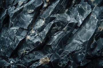 A closeup of naturally occurring fibrous silicate mineral asbestos on dark background - obrazy, fototapety, plakaty