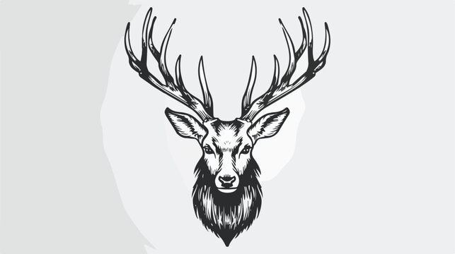Deer Line art vector illustration. Deer line 