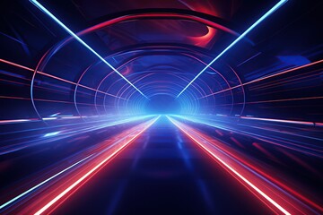 Abstract speed of light motion. Futuristic technology style background. - obrazy, fototapety, plakaty