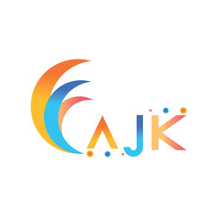 AJK letter technology Web logo design on white background. AJK uppercase monogram logo and typography for technology, business and real estate brand.

