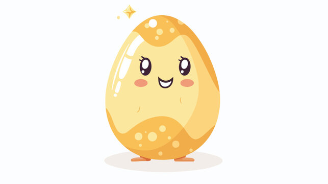 Easter Egg cute vector character in flat cartoon doodle